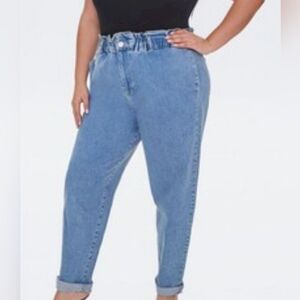 Forever 21 plus size medium wash paper bag jeans 2x NEW